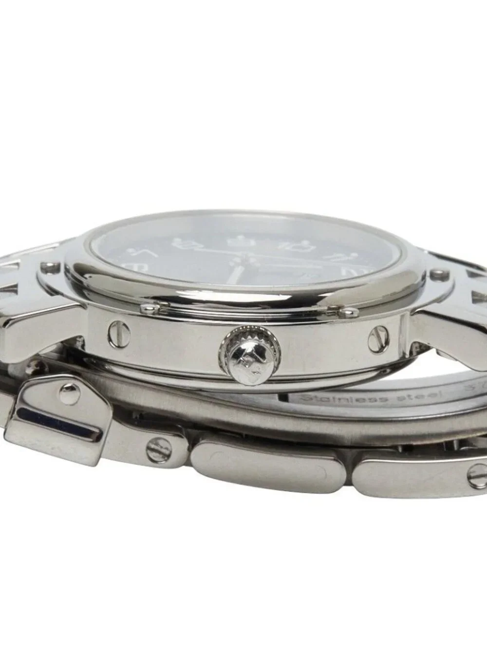 Hermes Clipper Watch Navy Silver Stainless Steel